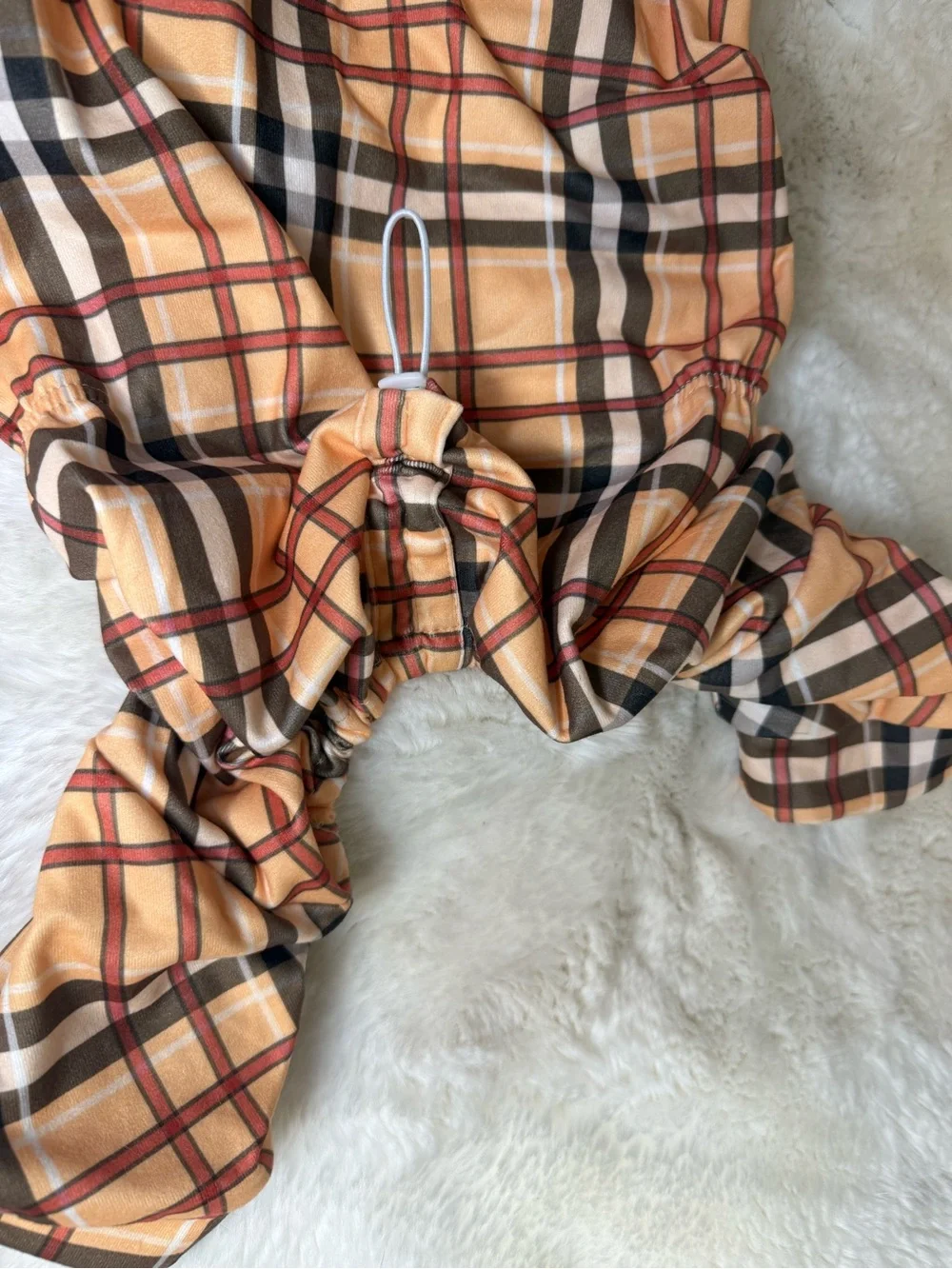 Plaid Dog Pajamas- Tan & Brown